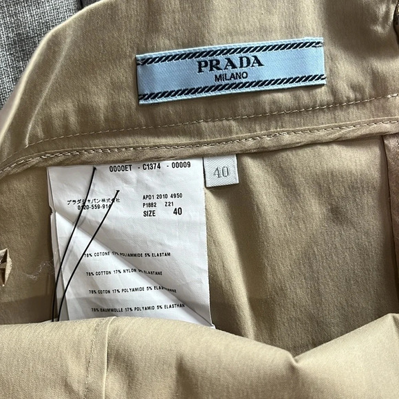 Prada Khaki Pencil Above Knee Minimalist Skirt Sz 40 US 8 - Picture 5 of 6